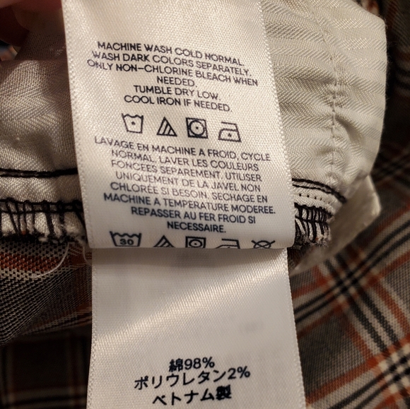 Lands End | Plaid Pull-on Trouser Pant Mid Rise Slim Leg Size 14 - Picture 7 of 7